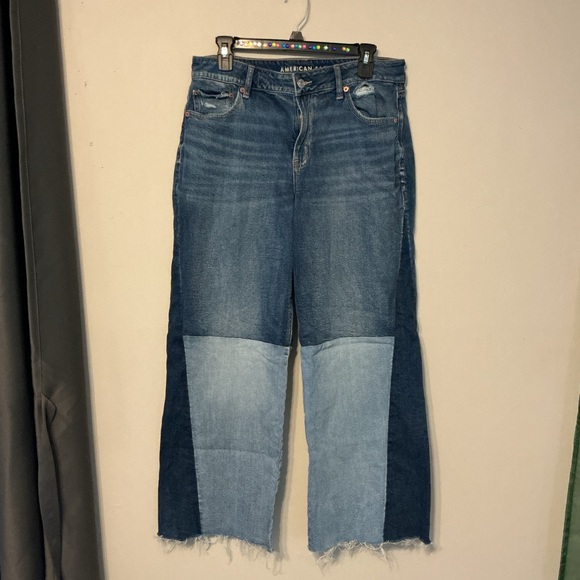 American Eagle Outfitters Denim - American Eagle Outfitters Two-Tone Blue Flare Jeans